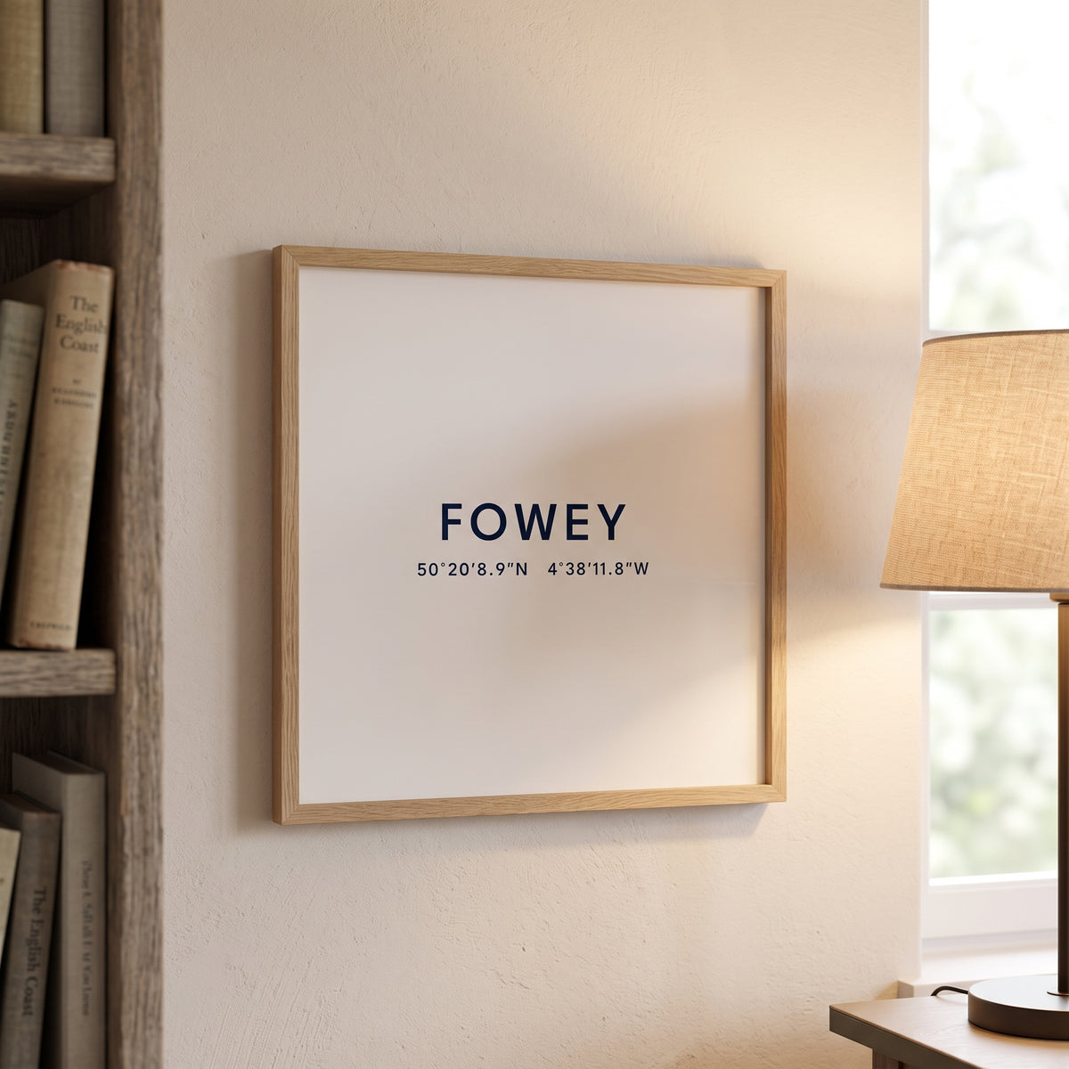 Your Town Merch — Fowey Coordinates Print (White) lifestyle