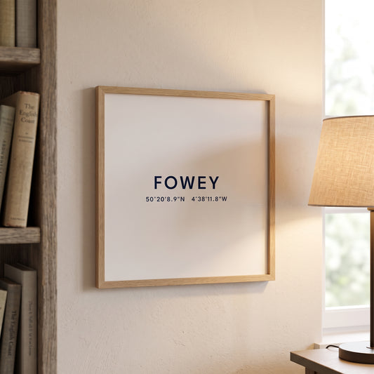 Fowey — Coordinates Print (White)