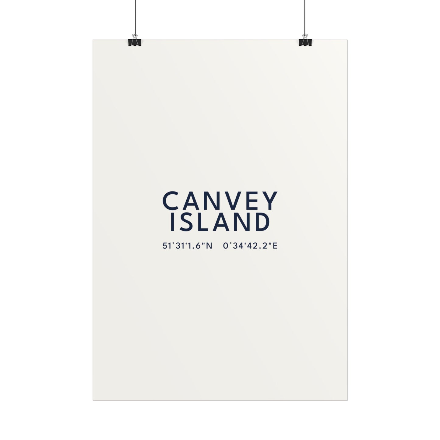 Canvey Island — Coordinates Print (White)