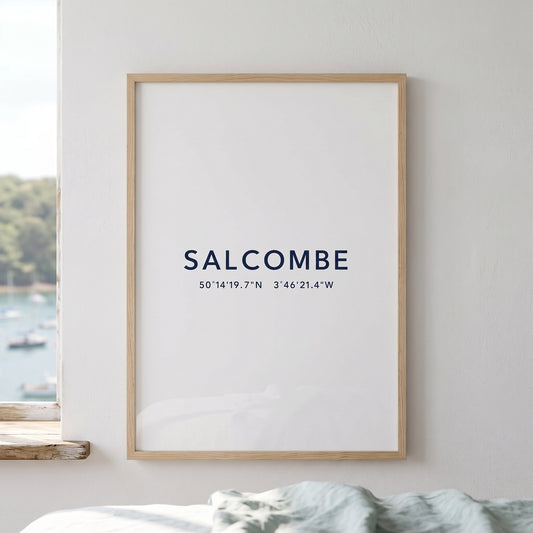 Your Town Merch — Salcombe Coordinates Print (White) lifestyle