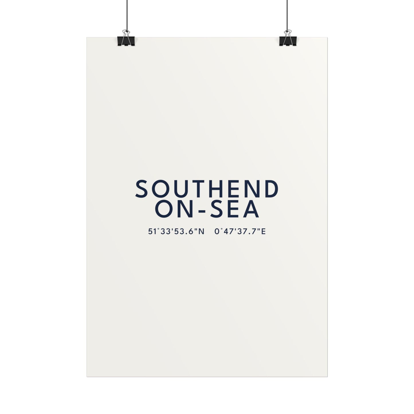 Southend-on-Sea — Coordinates Print (White)