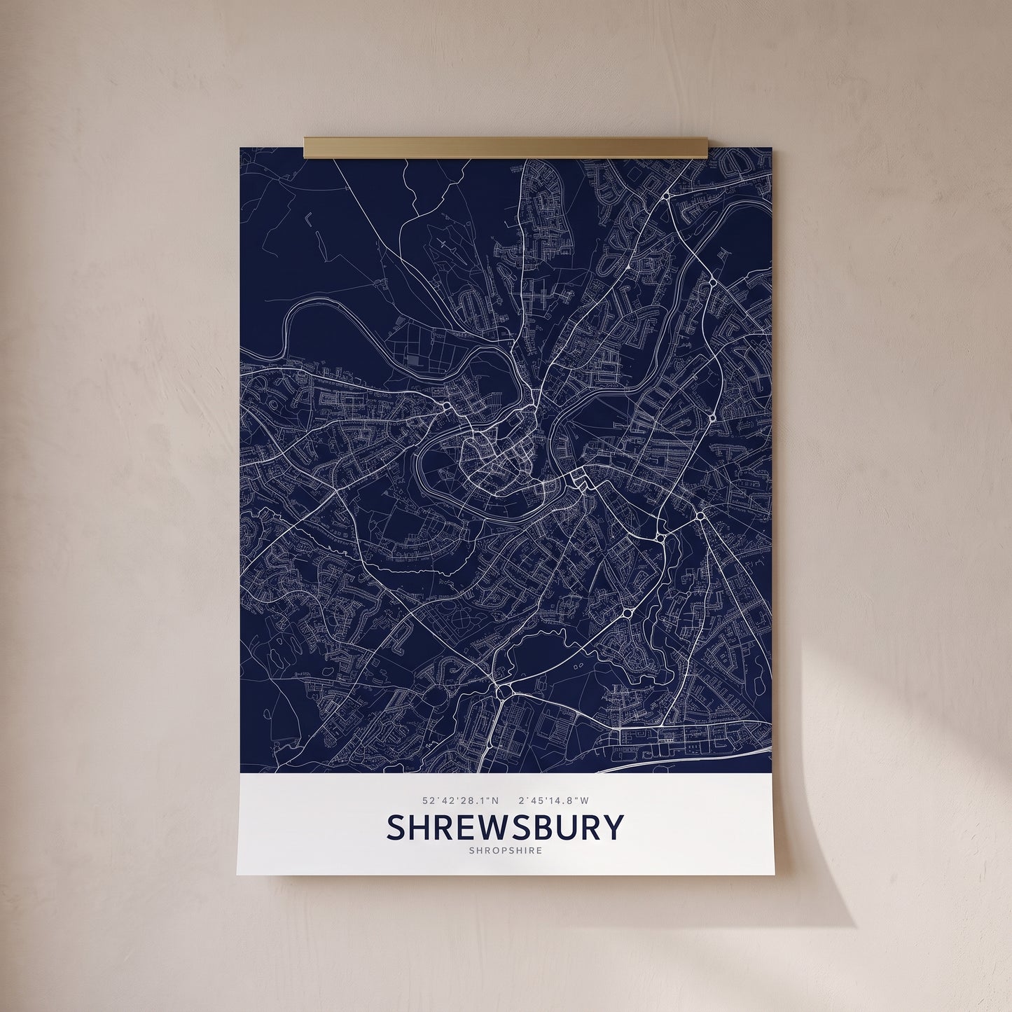 Your Town Merch — Shrewsbury Map Print lifestyle