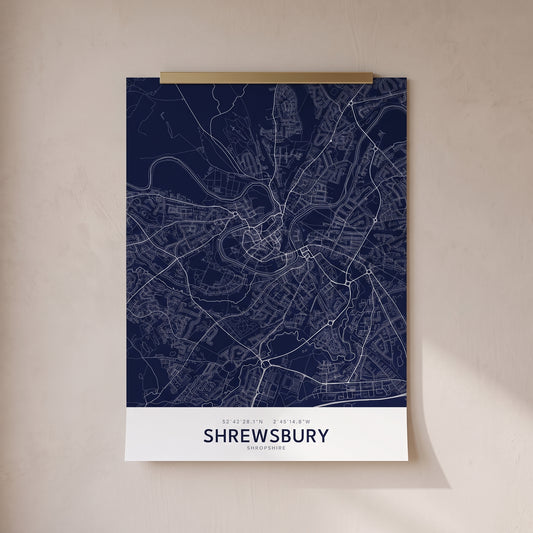 Your Town Merch — Shrewsbury Map Print lifestyle