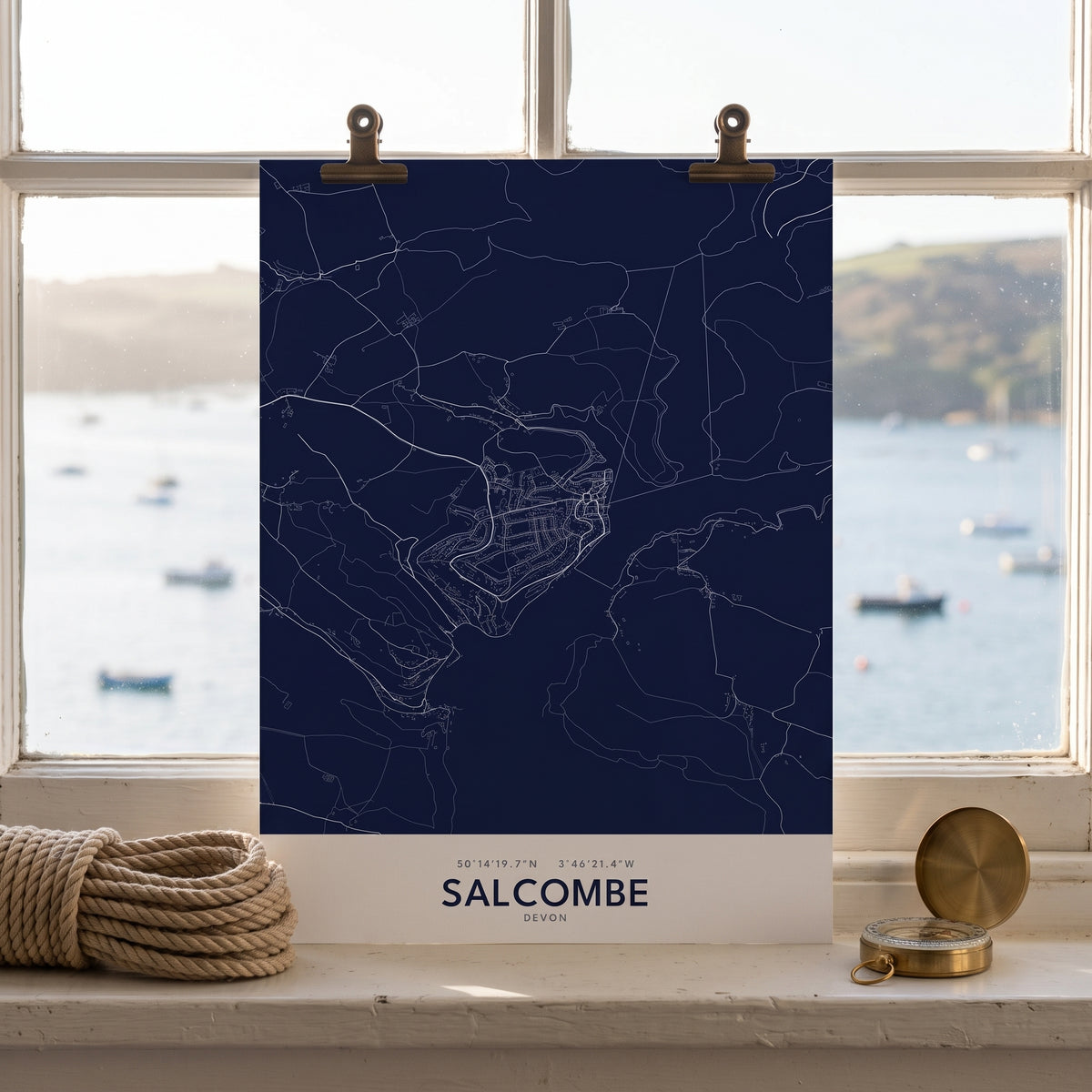 Your Town Merch — Salcombe Map Print lifestyle