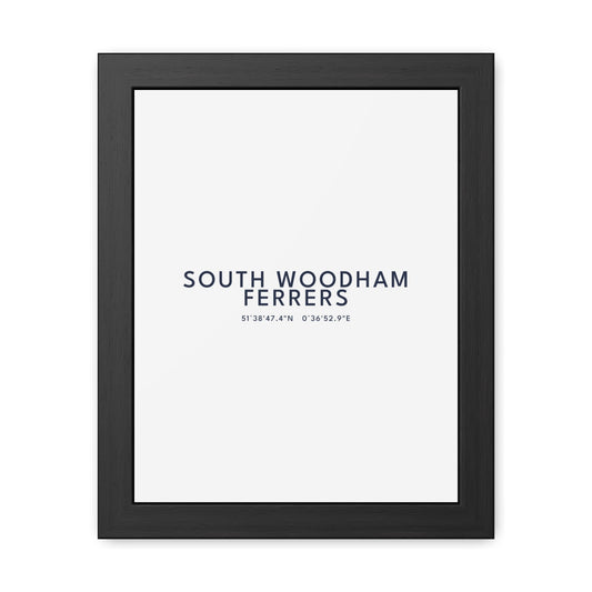 South Woodham Ferrers — Framed Coordinates Print