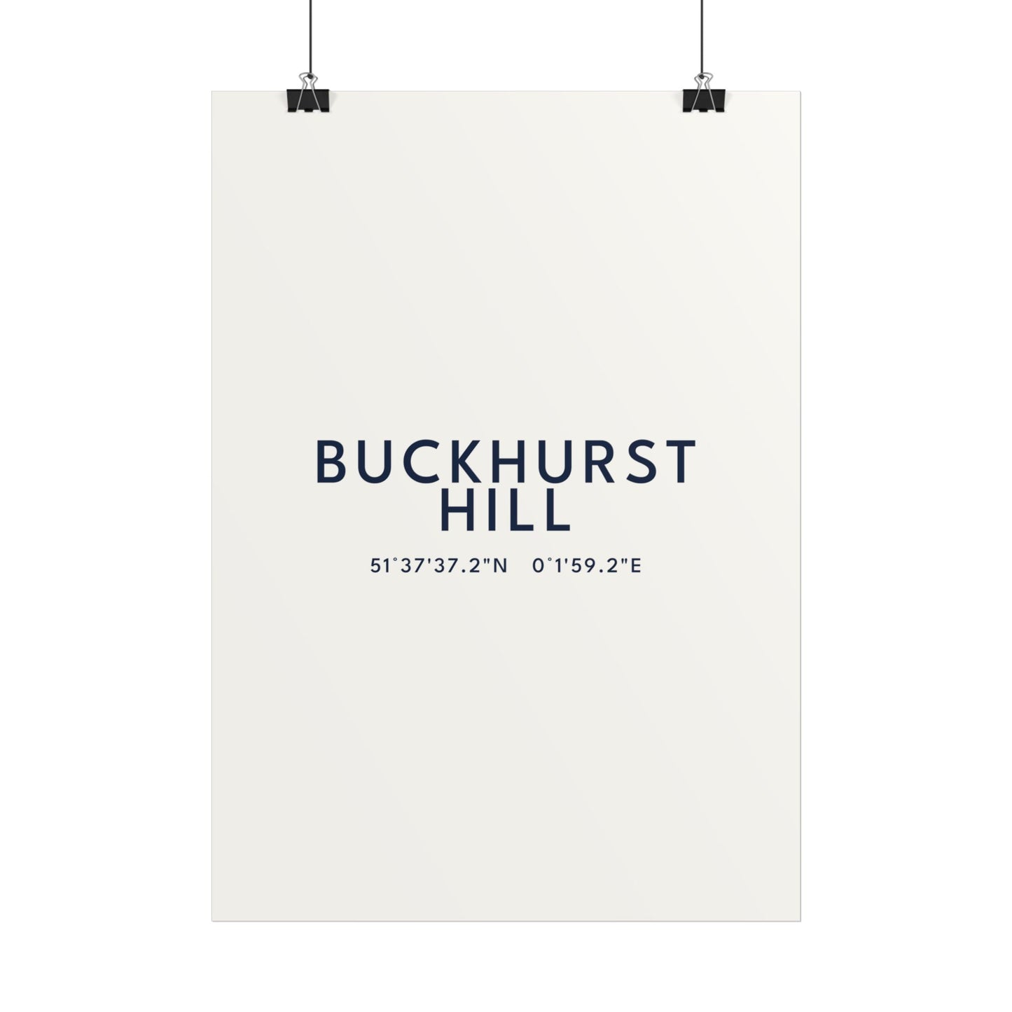 Buckhurst Hill — Coordinates Print (White)