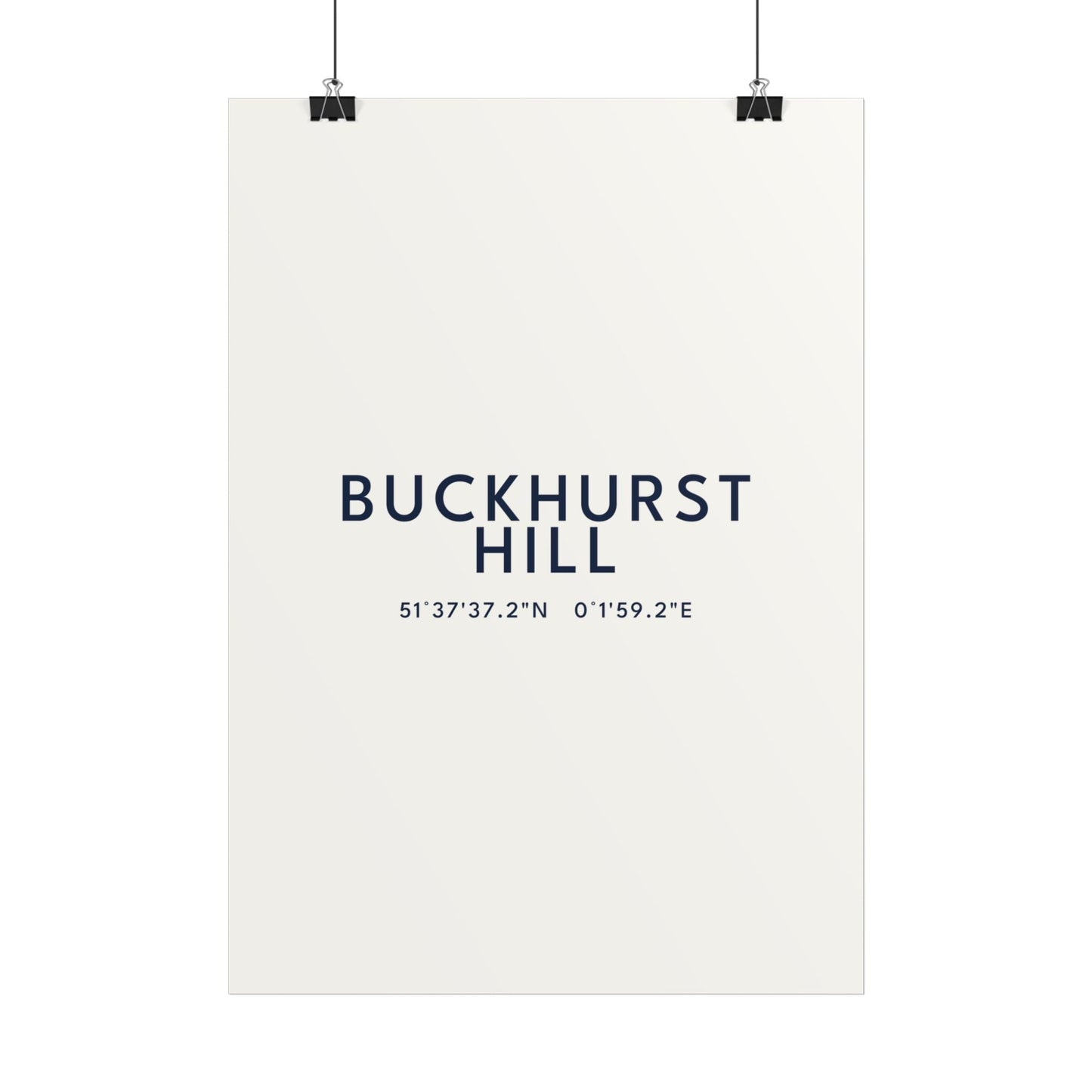 Buckhurst Hill — Coordinates Print (White)