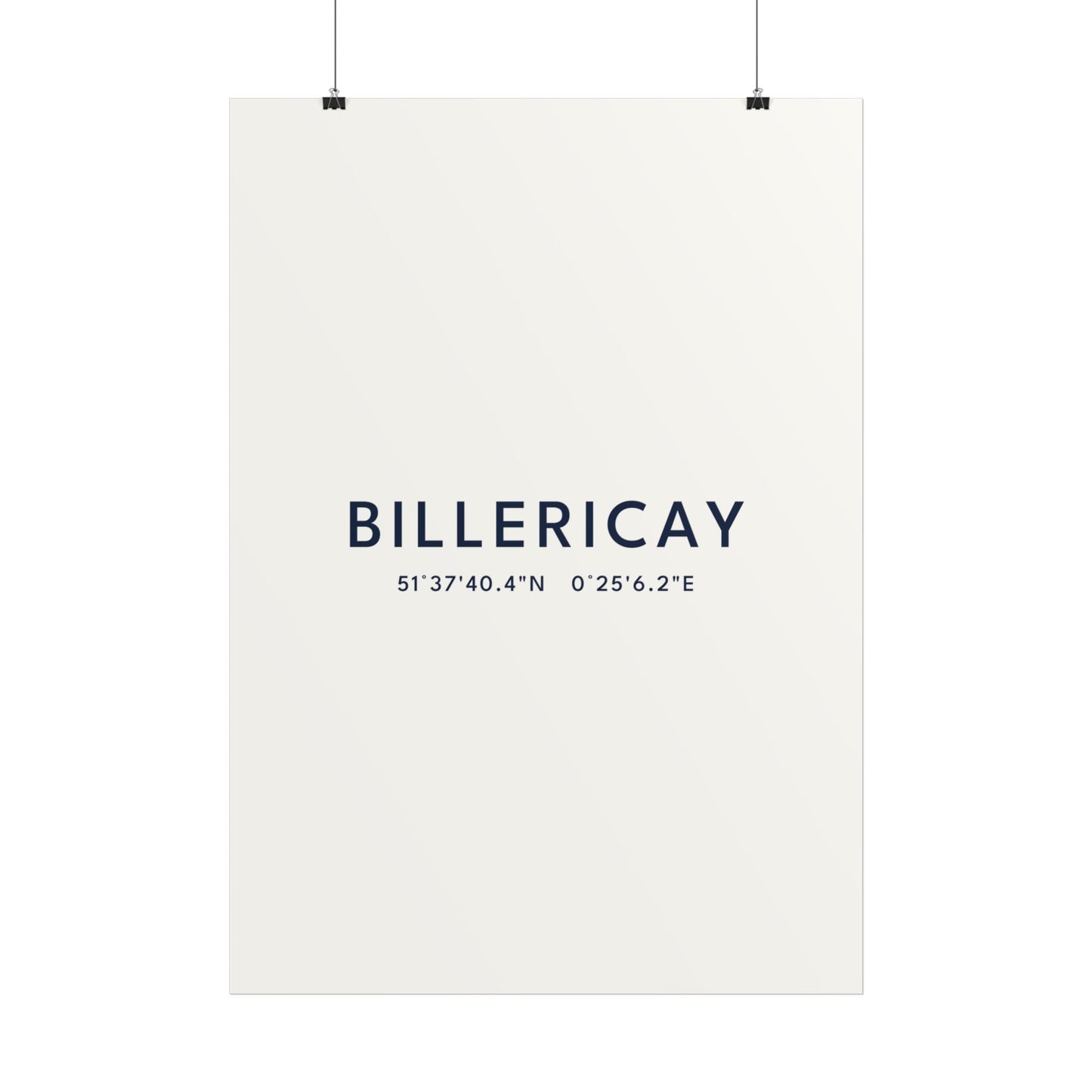 Billericay — Coordinates Print (White)