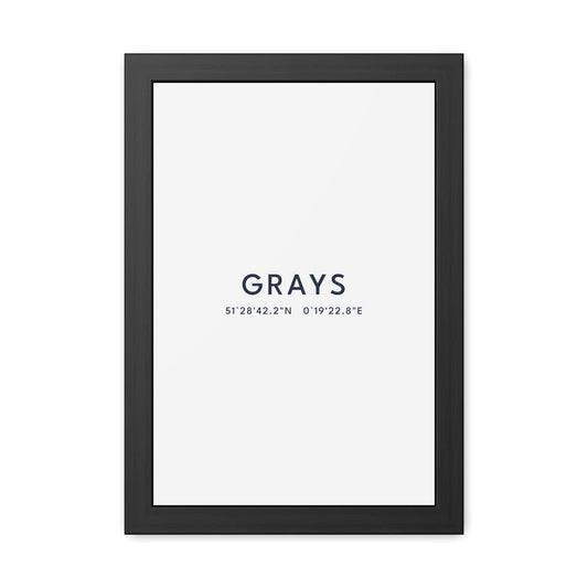 Grays — Framed Coordinates Print