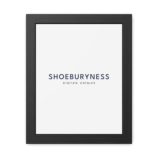 Shoeburyness — Framed Coordinates Print
