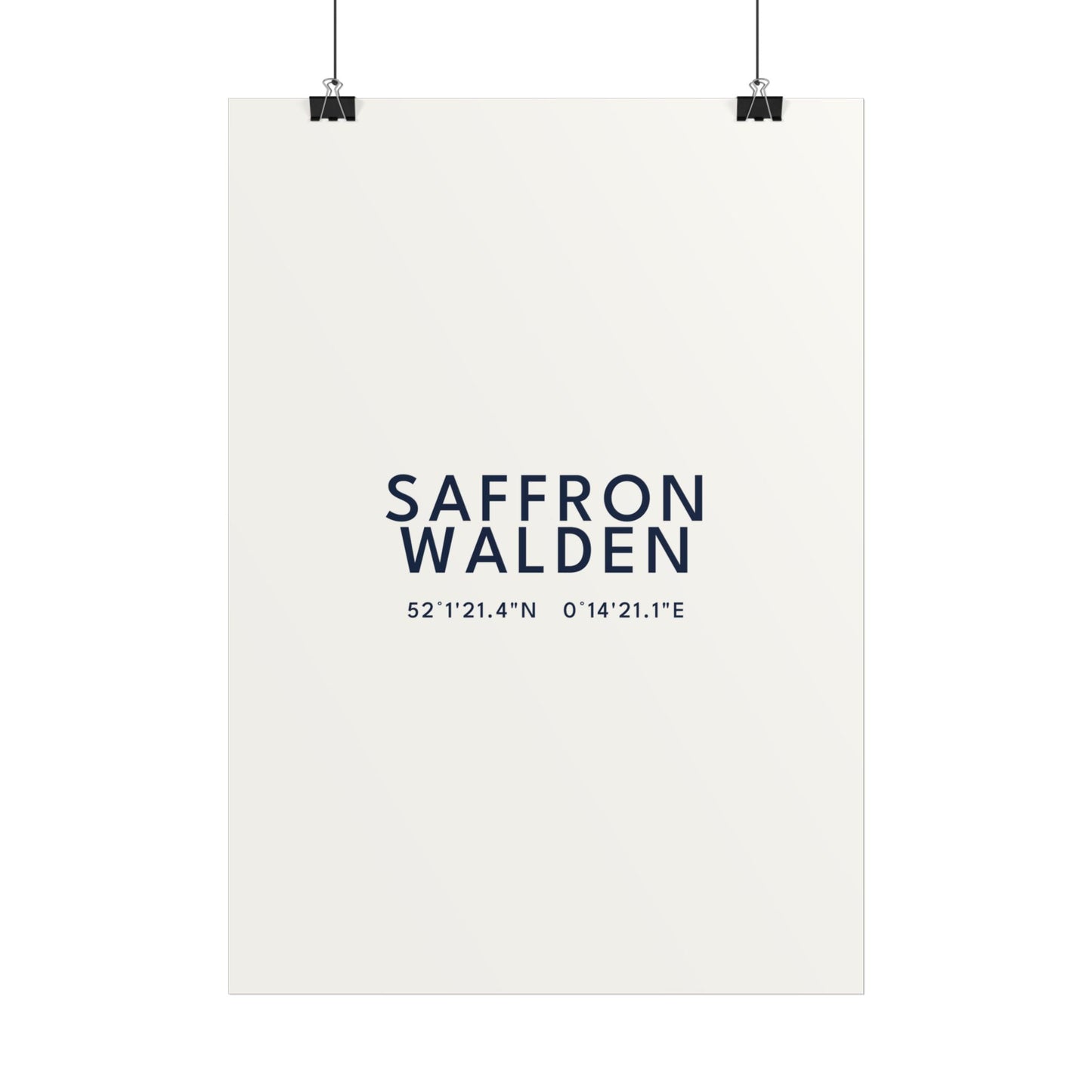 Saffron Walden — Coordinates Print (White)