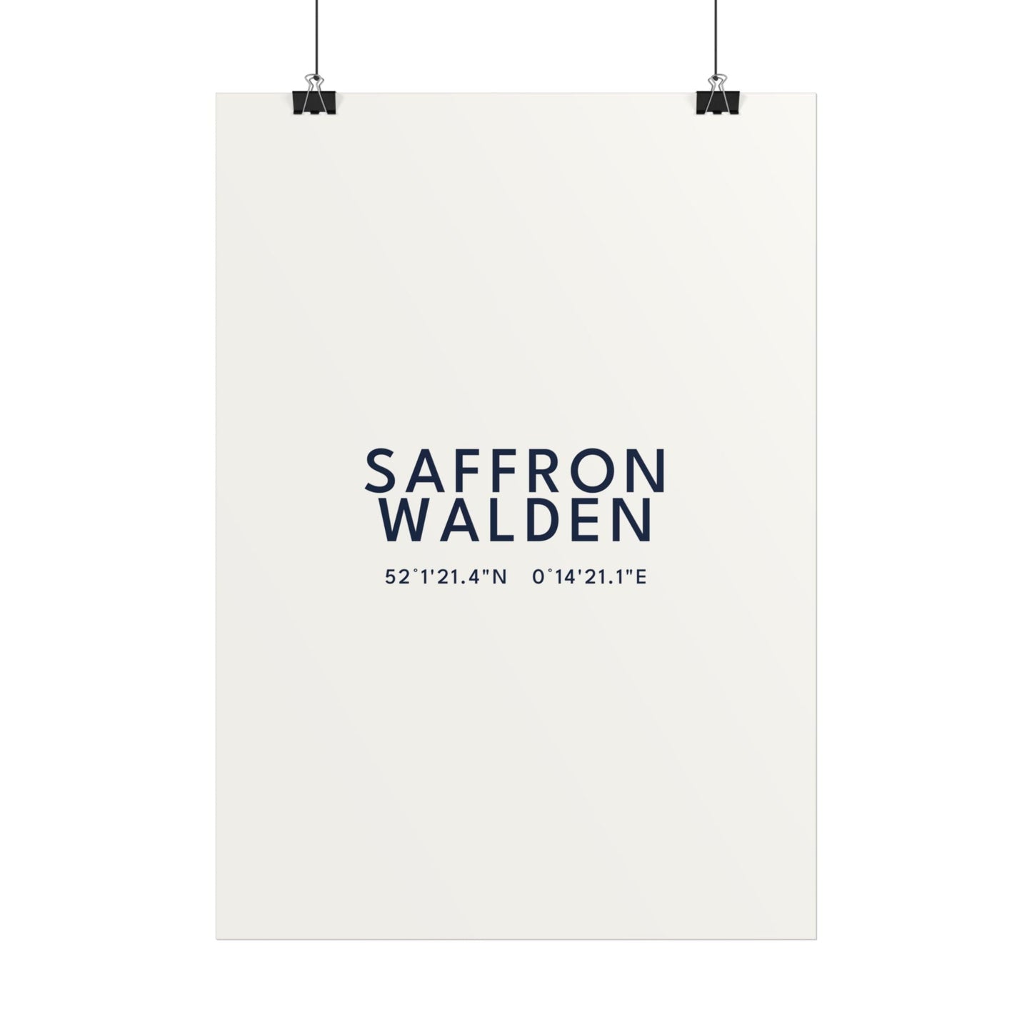 Saffron Walden — Coordinates Print (White)
