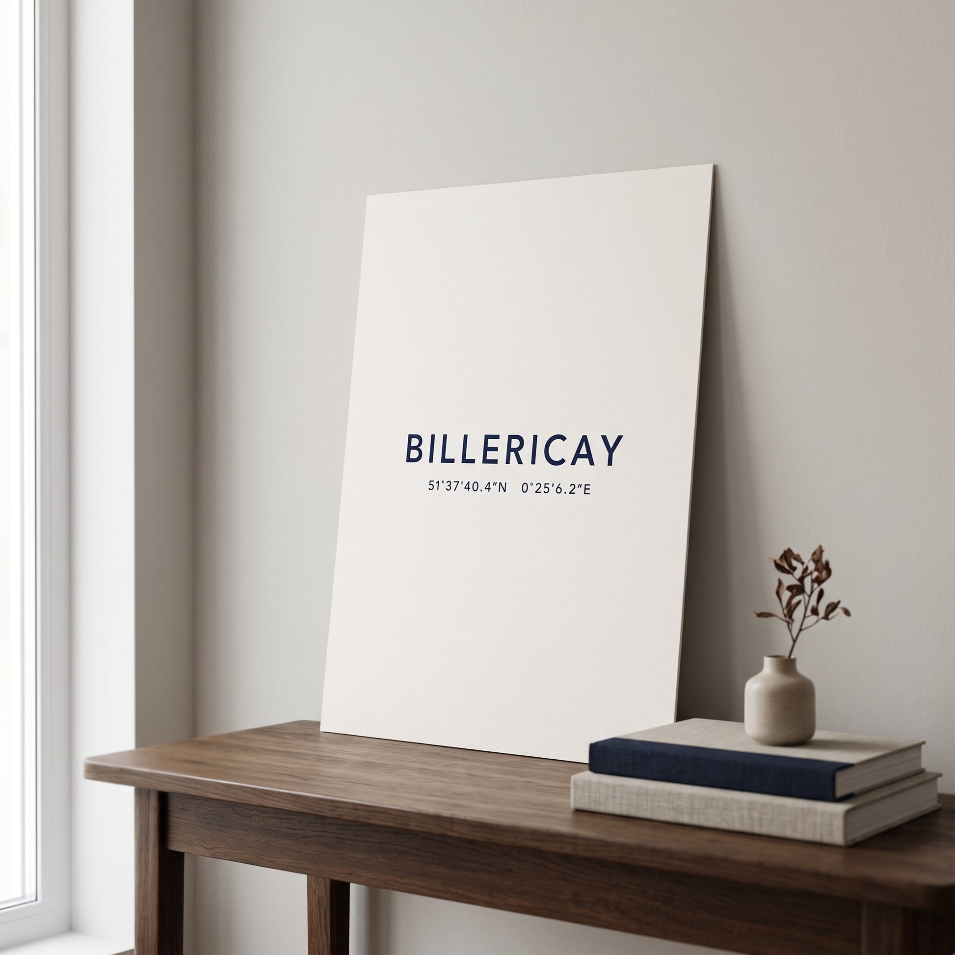 Your Town Merch — Billericay Coordinates Print (unframed) lifestyle