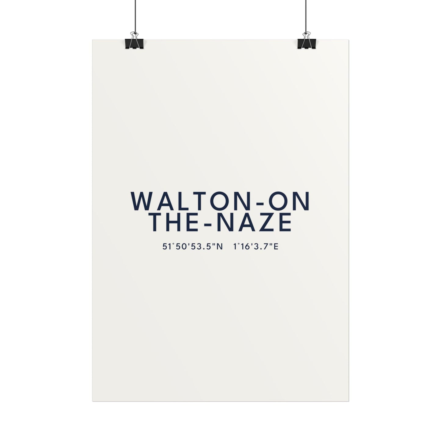 Walton-on-the-Naze — Coordinates Print (White)