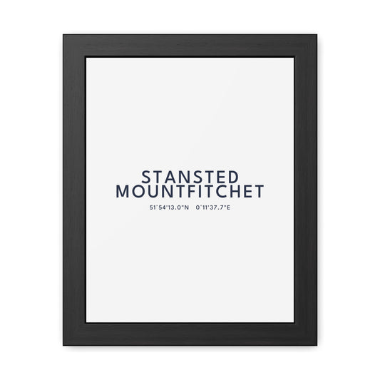 Stansted Mountfitchet — Framed Coordinates Print