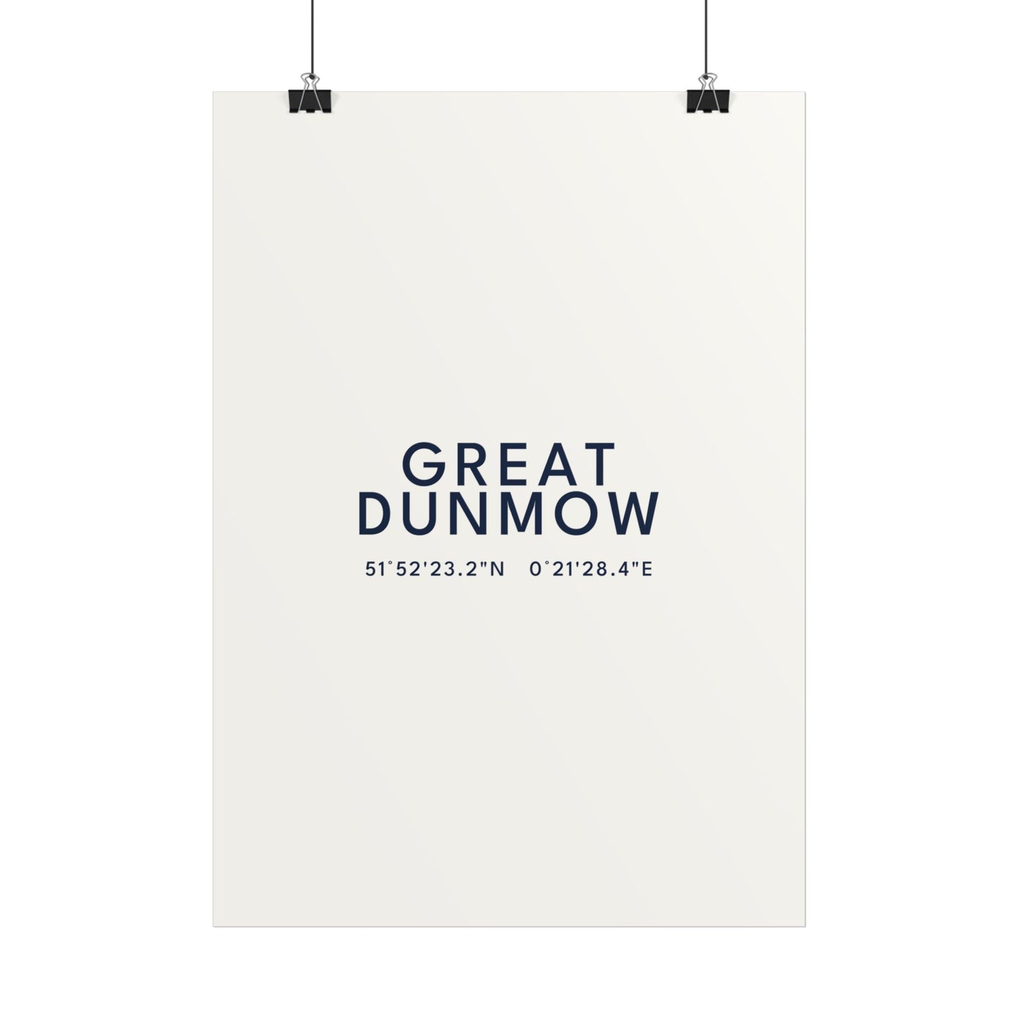 Great Dunmow — Coordinates Print (White)