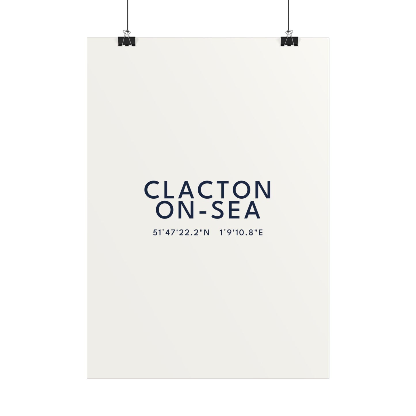 Clacton-on-Sea — Coordinates Print (White)