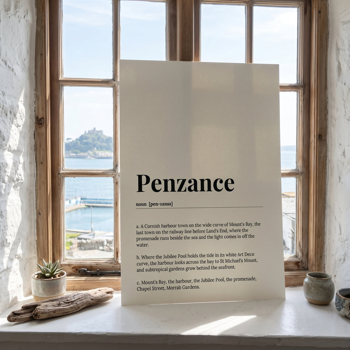Your Town Merch — Penzance Dictionary Print lifestyle