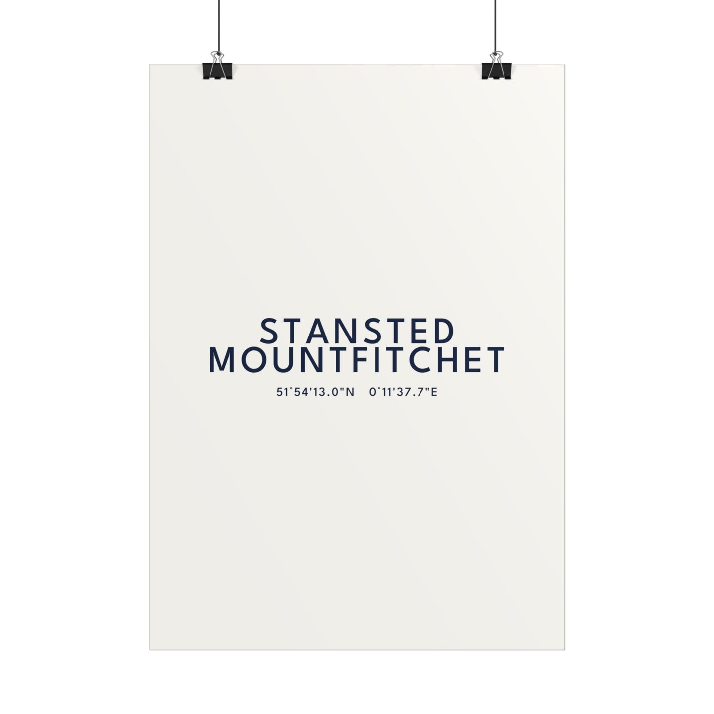 Stansted Mountfitchet — Coordinates Print (White)