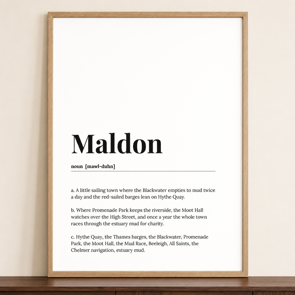Maldon — Framed Dictionary Print