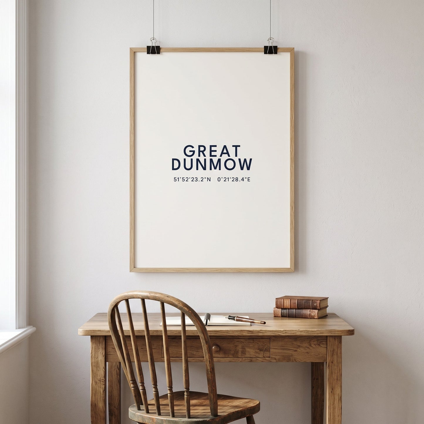Great Dunmow — Coordinates Print (White)