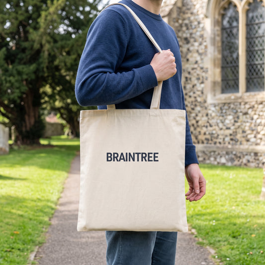 Your Town Merch — Braintree Natural Tote lifestyle