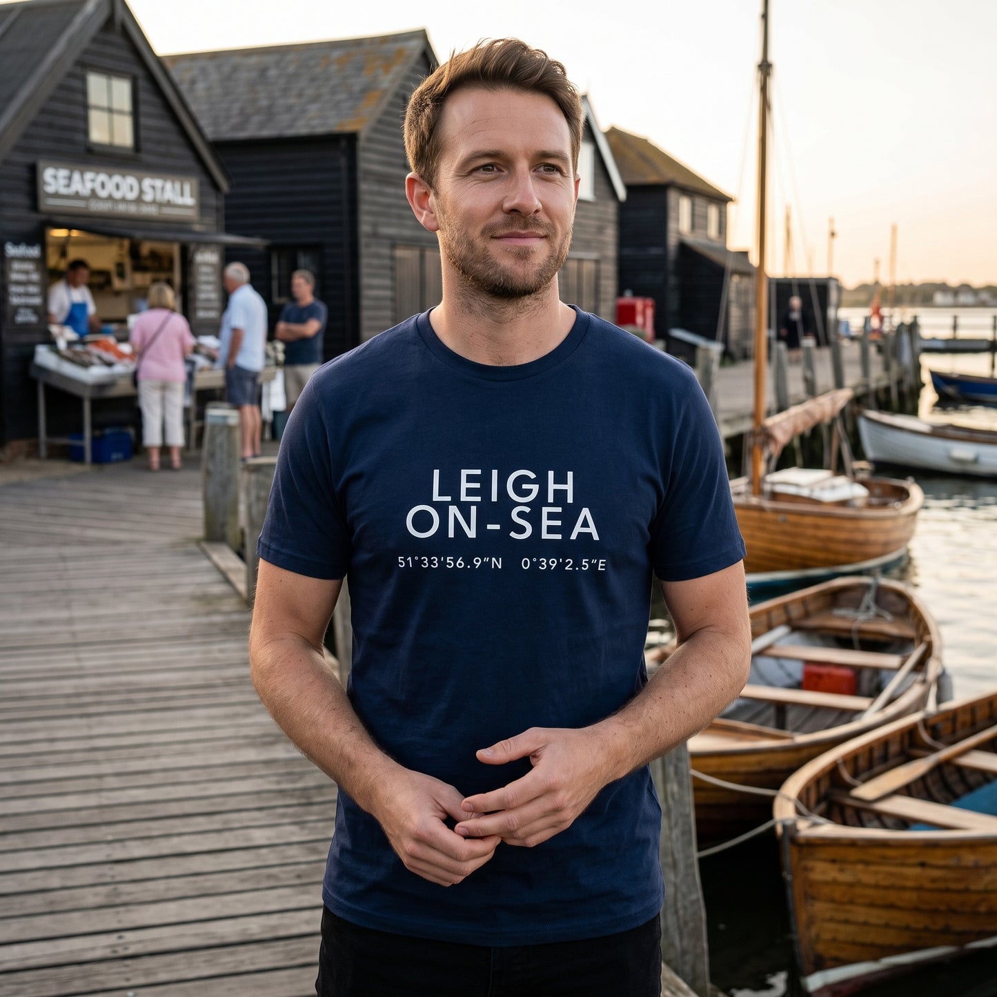 Leigh-on-Sea — Coordinates Navy Tee