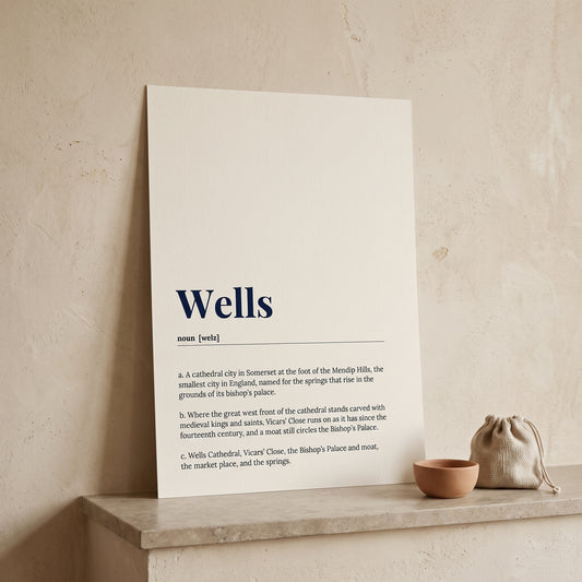 Your Town Merch — Wells Dictionary Print lifestyle