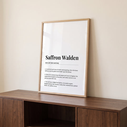 Saffron Walden — Framed Dictionary Print