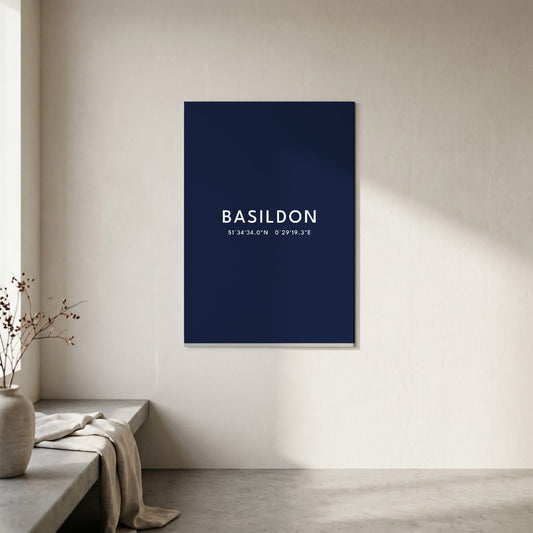 Basildon coordinates print — Your Town Merch