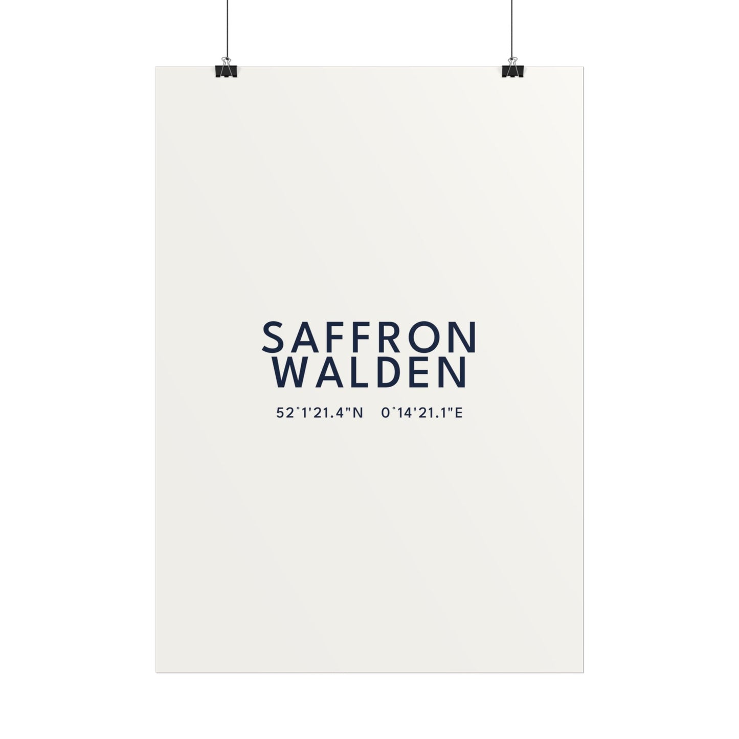 Saffron Walden — Coordinates Print (White)