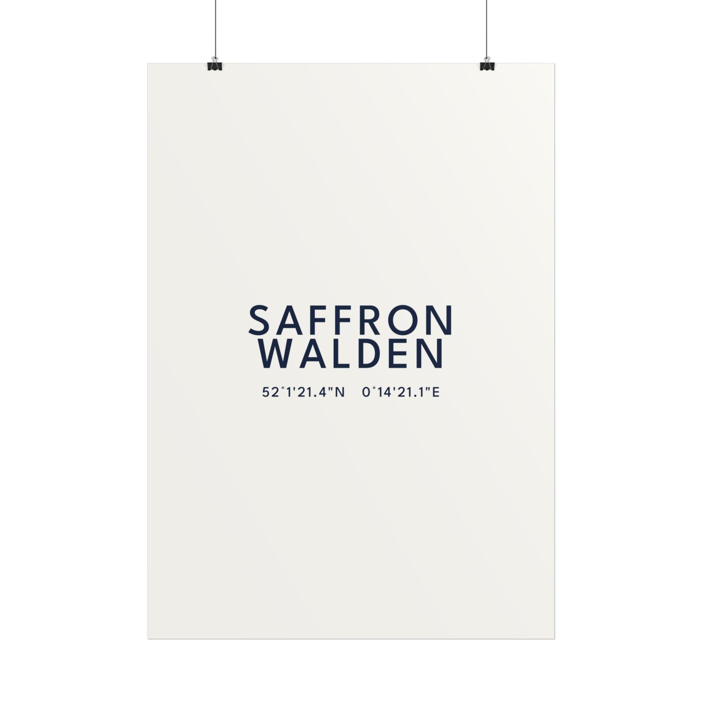 Saffron Walden — Coordinates Print (White)