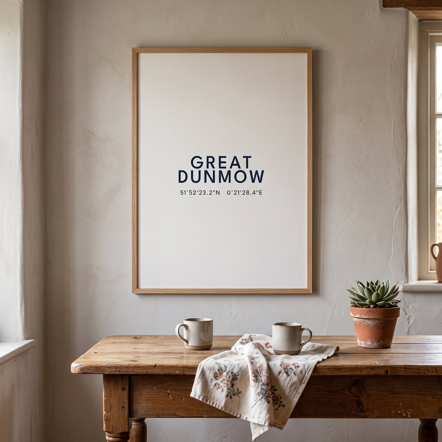 Great Dunmow — Coordinates Print (White)