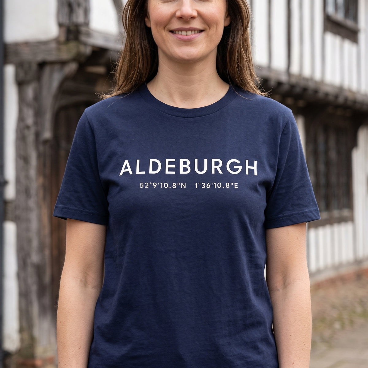 Your Town Merch — Aldeburgh Coordinates Navy Tee lifestyle