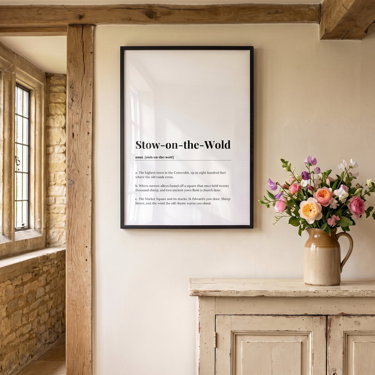 Your Town Merch — Stow-on-the-Wold Framed Dictionary Print lifestyle