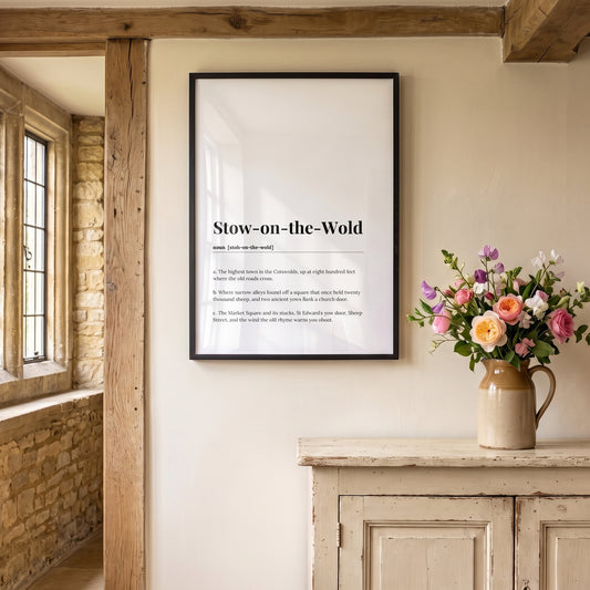 Your Town Merch — Stow-on-the-Wold Framed Dictionary Print lifestyle