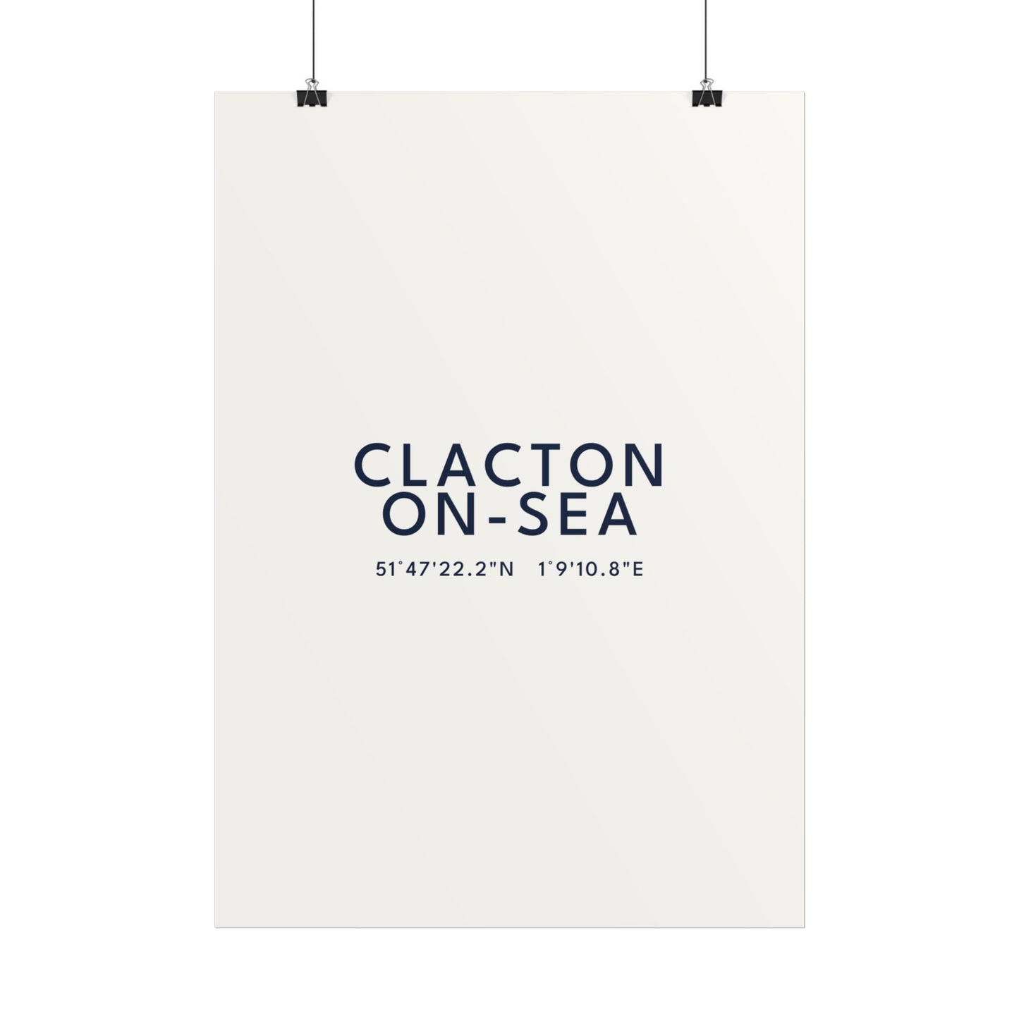 Clacton-on-Sea — Coordinates Print (White)