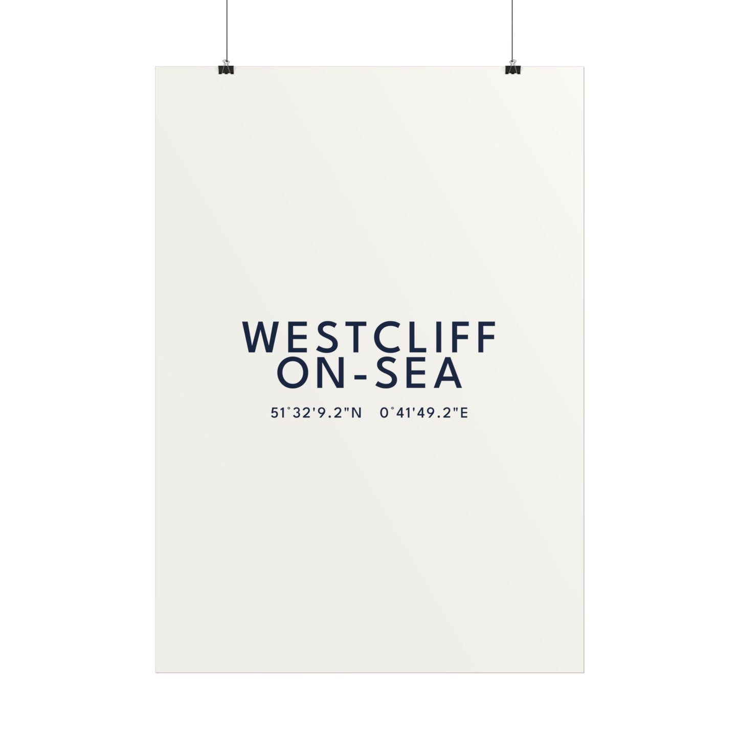 Westcliff-on-Sea — Coordinates Print (White)