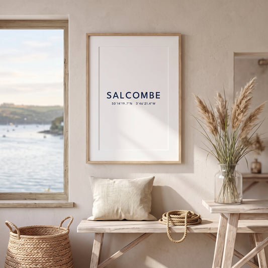 Salcombe — Framed Coordinates Print