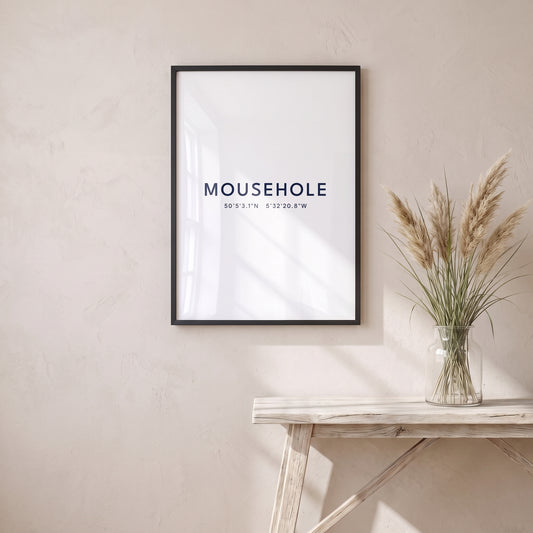 Mousehole — Framed Coordinates Print
