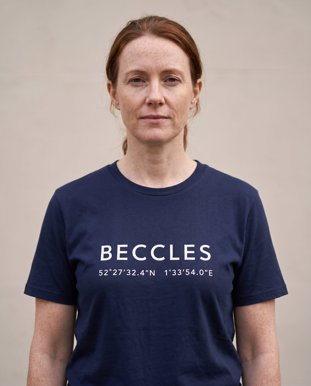 Your Town Merch — Beccles Coordinates Navy Tee lifestyle