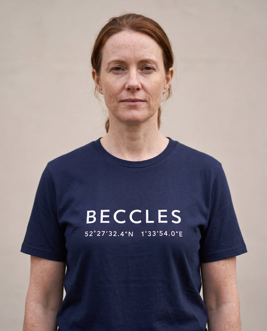 Your Town Merch — Beccles Coordinates Navy Tee lifestyle