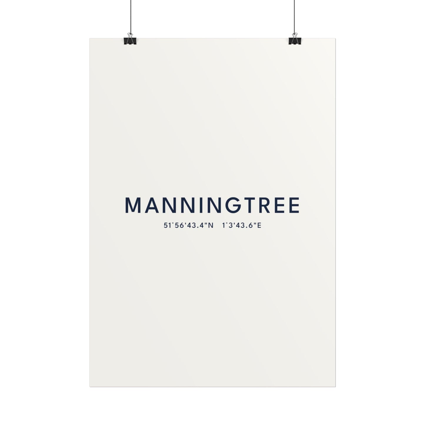 Manningtree — Coordinates Print (White)