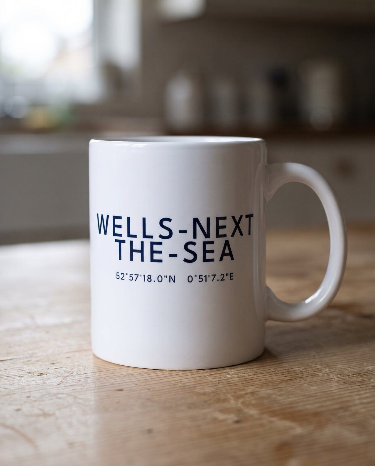 Your Town Merch — Wells-next-the-Sea Coordinates Ceramic Mug lifestyle