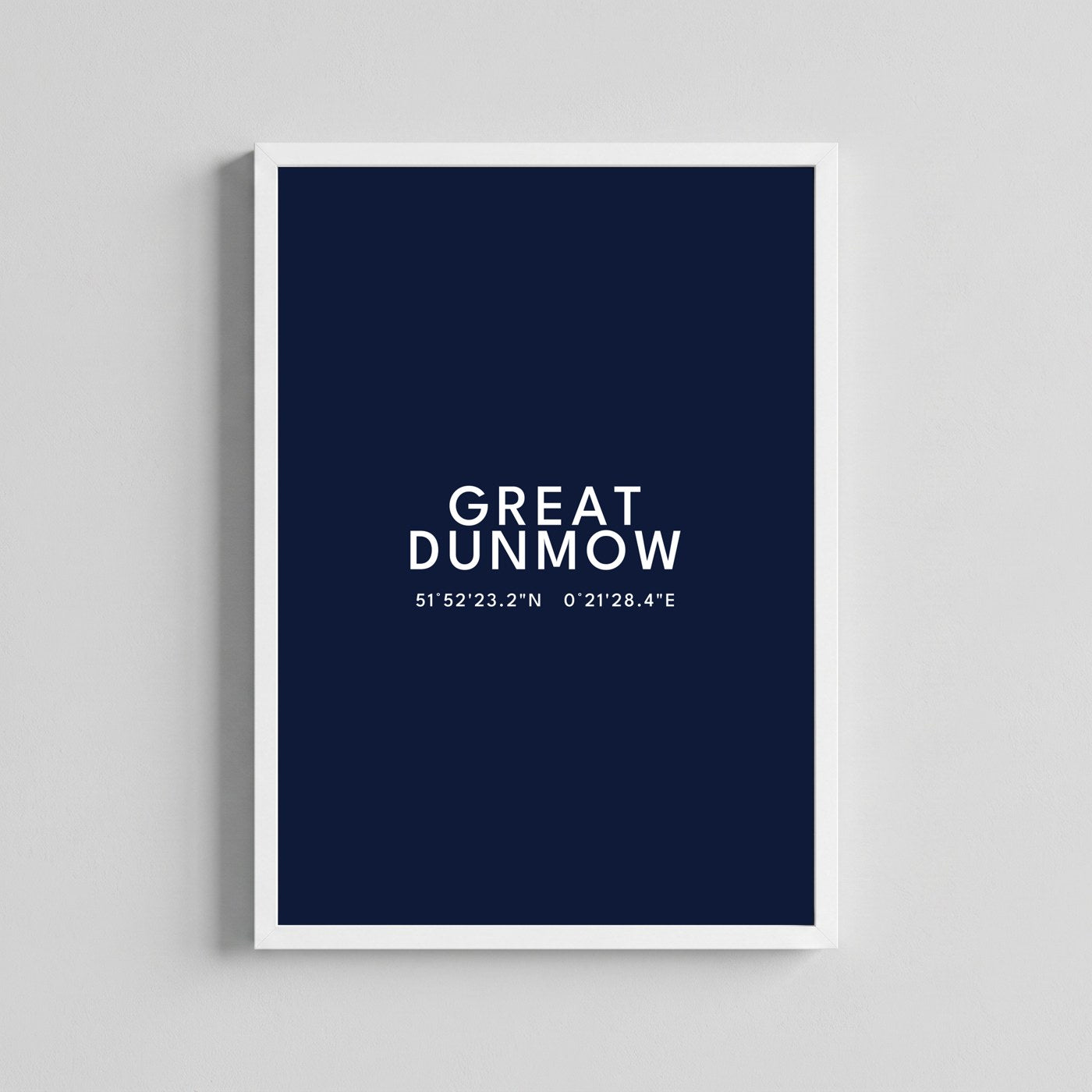 Great Dunmow — Framed Coordinates Print (Navy)