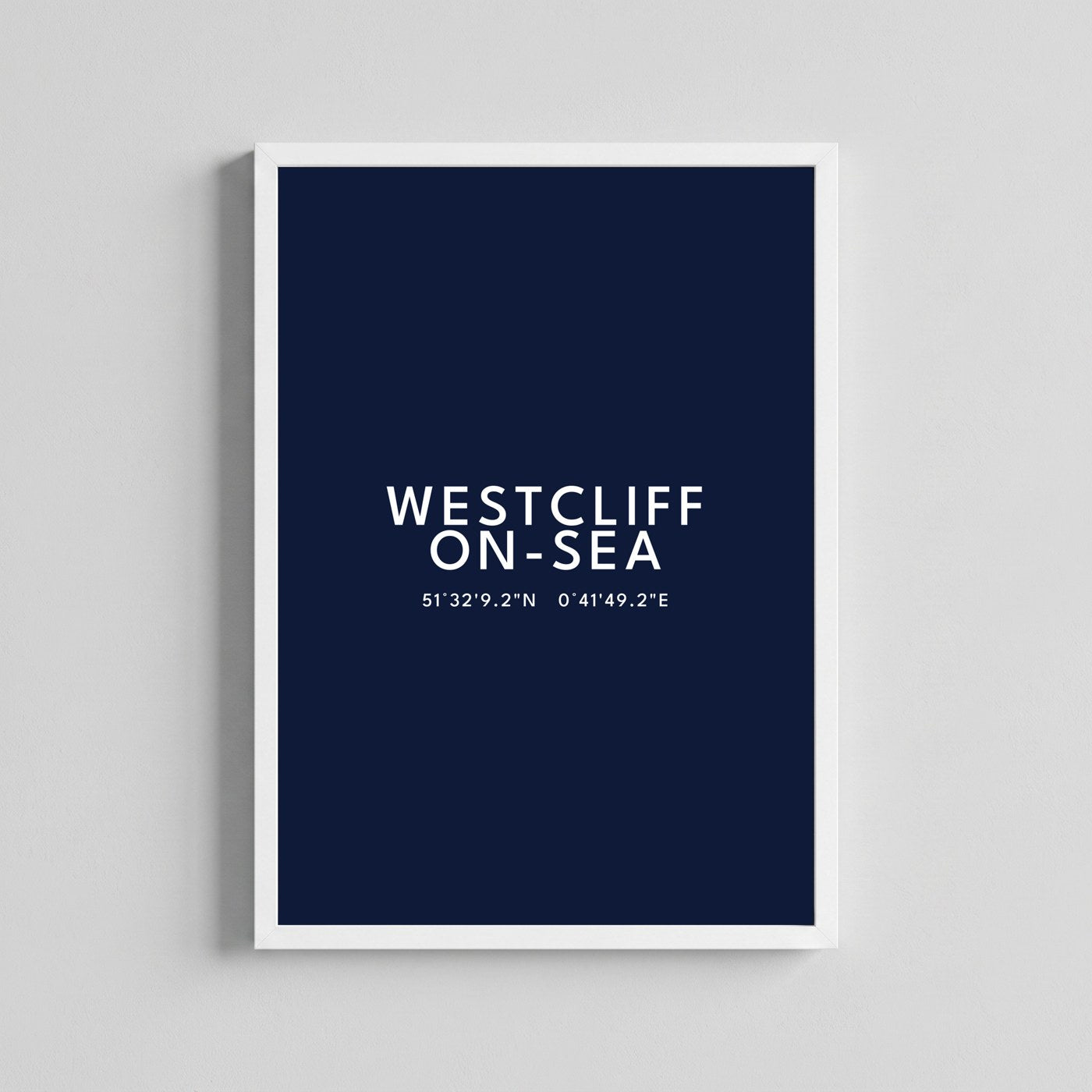 Westcliff-on-Sea — Framed Coordinates Print (Navy)