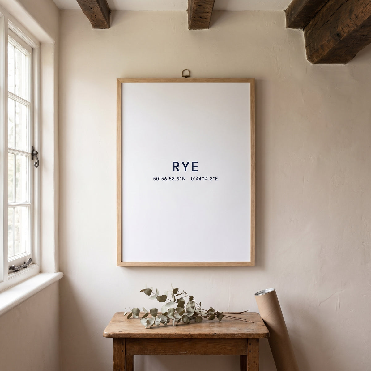 Your Town Merch — Rye Coordinates Print (White) lifestyle
