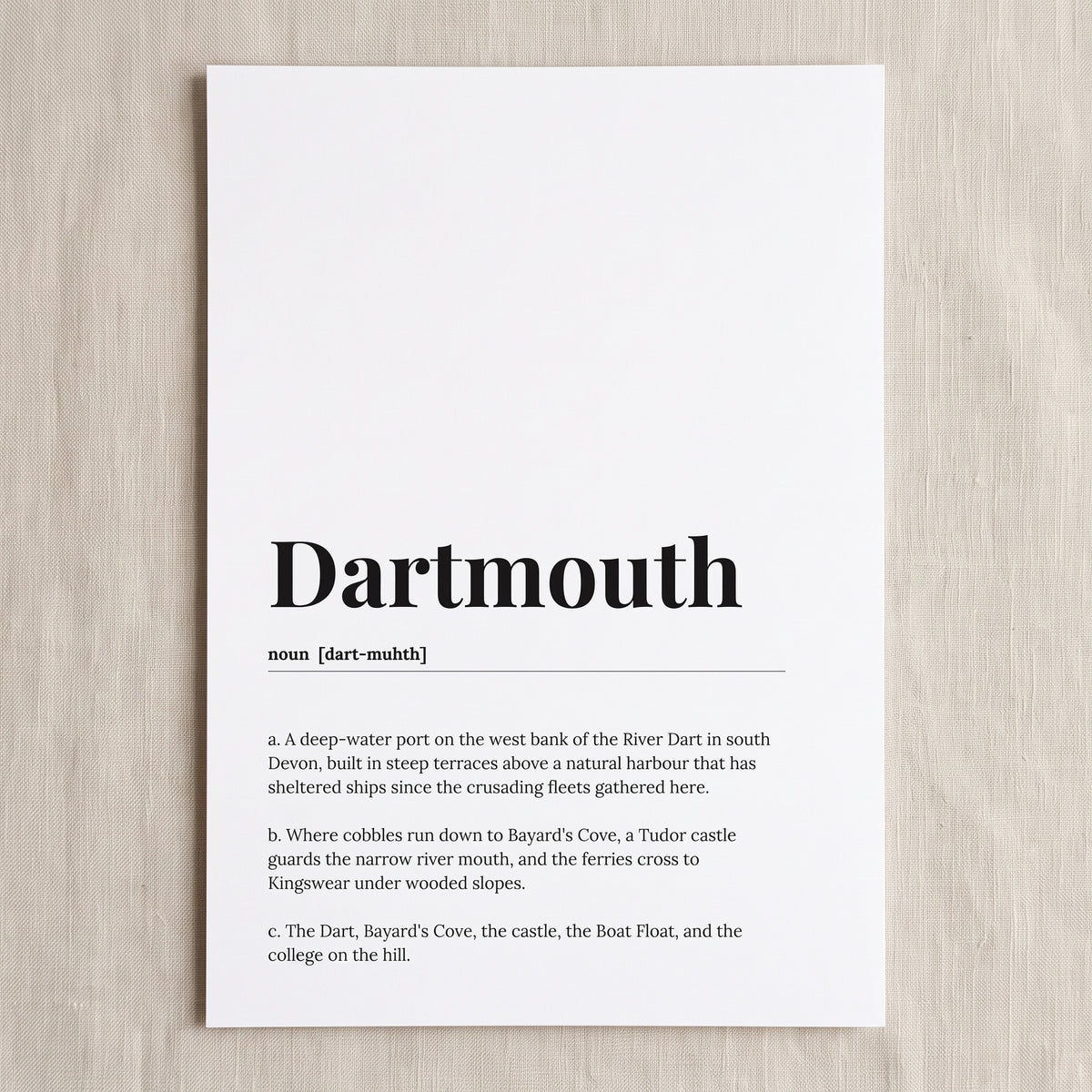 Your Town Merch — Dartmouth Dictionary Print lifestyle