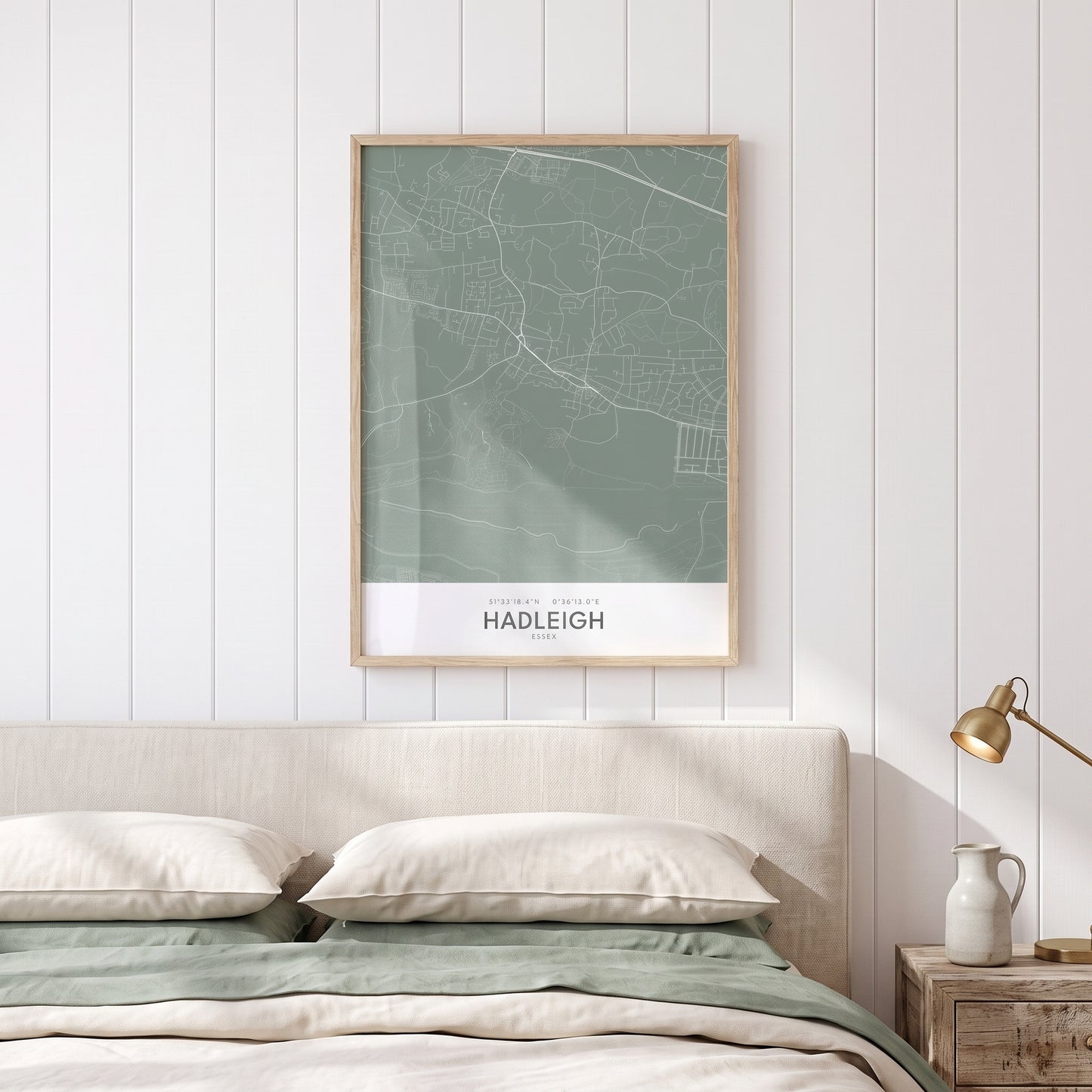 Hadleigh — Framed Map Print (Sage)