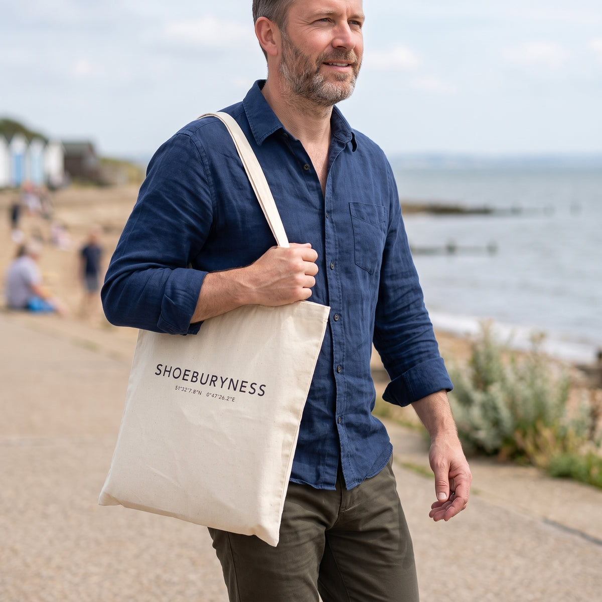 Your Town Merch — Shoeburyness Coordinates Natural Tote lifestyle